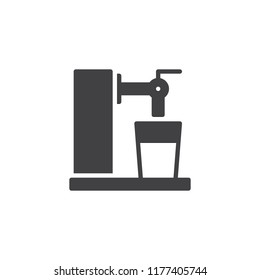 Beer Tap vector icon. filled flat sign for mobile concept and web design. Beer glass and tap simple solid icon. Symbol, logo illustration. Pixel perfect vector graphics