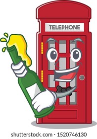 With beer telephone booth isolated with the cartoon