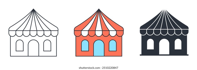 Beer tent, Circus tent icon symbol vector illustration isolated on white background