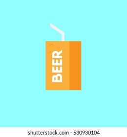 Beer in a tetra pack. icon design. Vector illustration. eps 10