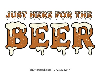 Beer text, dripping effect, foam, st patrick's day, celebration, just here for beer, fun beverage.