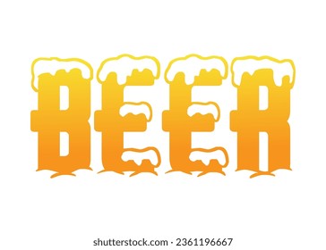 Logotipo vectorial de efecto de texto de cerveza, ilustración vectorial del logotipo de cerveza.