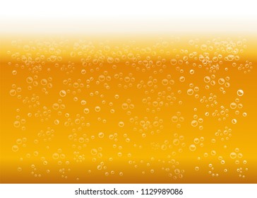 Beer texture with bubbles and foam vector