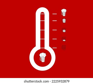 Bierthermometer, Vektorgrafik. Betrunkenmesser