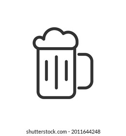 Beer thin line icon. Symbol in trendy outline style. Premium design for web and apps. Perfect for UI. 