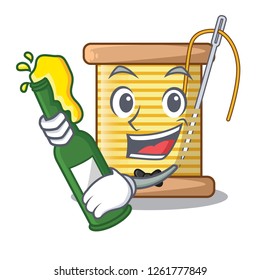 With beer thread spool in a shape cartoon
