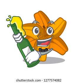 With beer tiger lily flower isolated on mascot