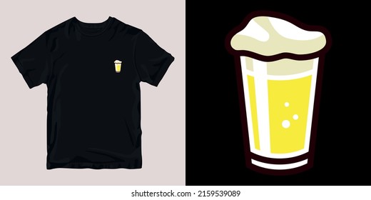 beer time t-shirt stylish and clothing printable trendy tshirt design. print, industrial products. global swatch.
