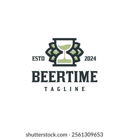 beer time vector logo design