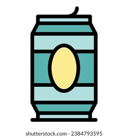 Beer tin can icon outline vector. Brewery tank. Drink alcohol color flat