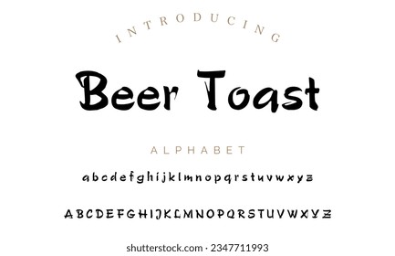 Beer Toast hand lettered font Smooth beautiful brush script  design Handwritten lettering typeface Cursive alphabet Quality typography for quotes titles logos posters apparel packaging social .