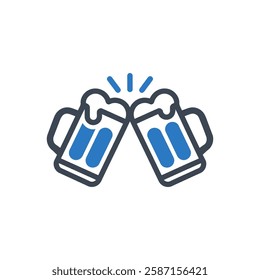 Beer Toast Icon On White Background