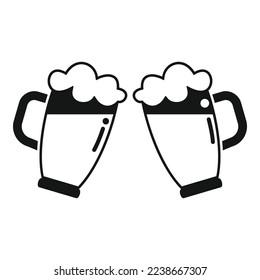 Beer toast icon simple vector. Drink glass. Friend bar