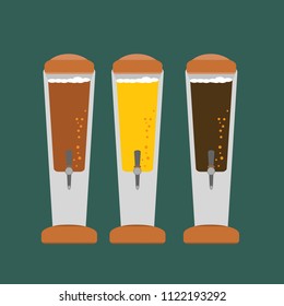 Beer Tower Tap Flat Design