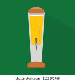 Beer Tower tap flat icon with long shadow