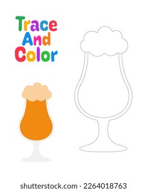 Beer tracing worksheet for kids