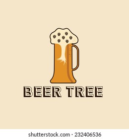 beer tree concept vector design template