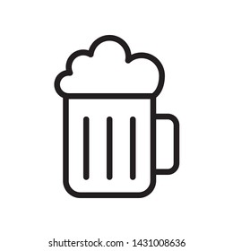 Beer in trendy outline style design. Vector graphic illustration. Suitable for website design, logo, app, and ui. Editable vector stroke. EPS 10.