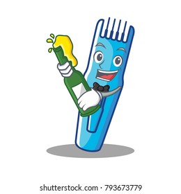 With beer trimmer mascot cartoon style