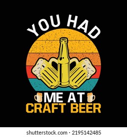Diseño de camisetas de cerveza Vector de cerveza