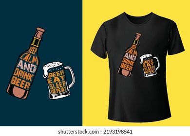 Beer t-shirt design. It is a vector design. T-shirt concept.