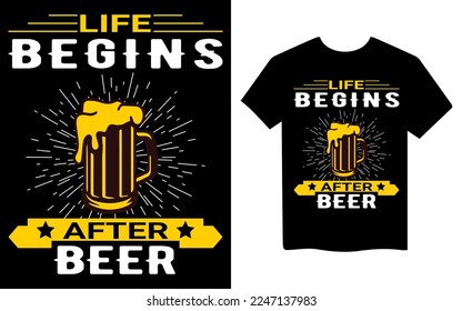 Beer T-shirt Designs,Vector T-shirt, lettering quotes about beer       