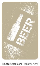 Beer typographic stencil spray grunge style poster design. Retro vector illustration.