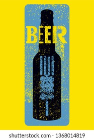 Beer typographical vintage style grunge poster design. Retro vector illustration.