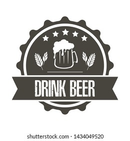 Beer typography. Beer logo template design. Grunge Style. Beer advertising. Vector  illustration