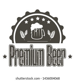 Beer typography. Beer logo template design. Grunge Style. Beer advertising. Vector  illustration