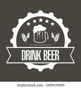 Beer typography. Beer logo template design. Grunge Style. Beer advertising. Vector  illustration