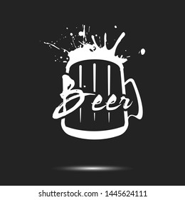 Beer typography. Beer logo template design. Grunge Style. Beer advertising. Vector  illustration