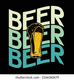 Beer typography t shirt design and svg