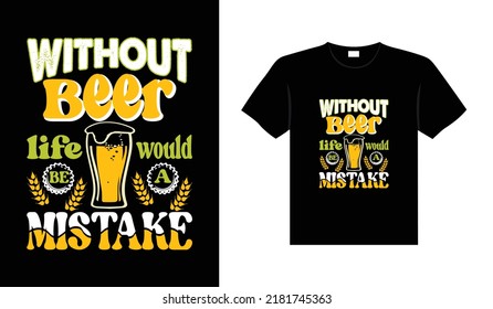 Beer typography vector lettering illustration vintage t shirt design for print