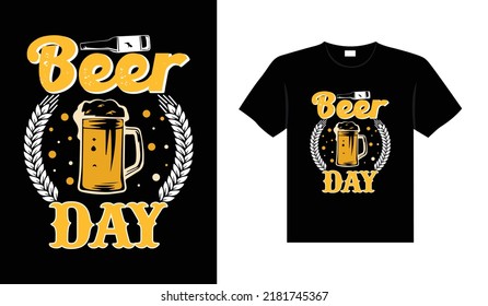Beer typography vector lettering illustration vintage t shirt design for print
