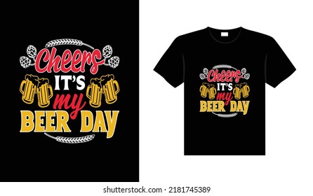 Tipografía de la cerveza vectorial ilustración vintage diseño de camiseta para impresión