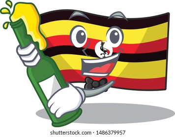 With beer uganda flag is kept cartoon drawer