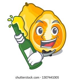 With beer ugly fruit in the character shape