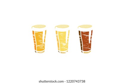 Beer varieties with grunge effect