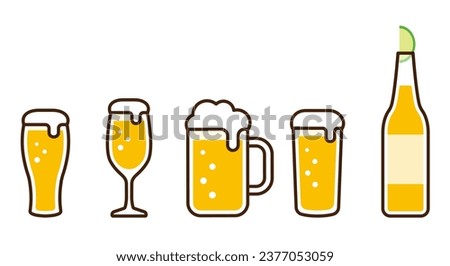 Beer in various kinds of glasses