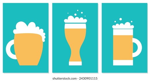 Cerveza. Vector. Icono de alcohol. Estilo plano. Se puede utilizar para el menú de restaurantes, cubierta, embalaje.