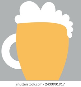Bier. Vektor. Alkohol-Ikone. Flacher Stil. Kann für Restaurants, Menü, Deckel, Verpackung verwendet werden.