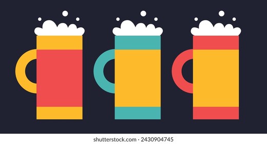 Beer. Vector. Alcohol icon. Flat style. Can be used for restaurants menu, cover, packaging.