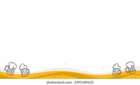 beer vector background with outline illustration and copy space for text