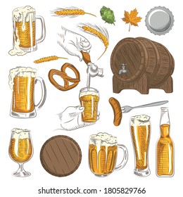 Beer vector for bar club, Restaurant, craft beer, Oktoberfest, and beverage.