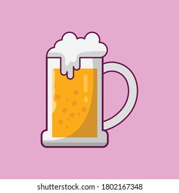 beer vector flat color icon 