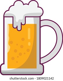 beer vector flat color icon 