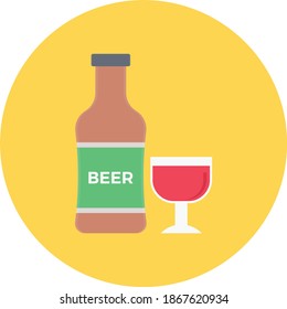 icono de color plano del vector de cerveza