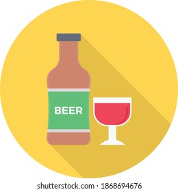 beer vector flat color icon