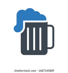 beer vector glyph color icon 